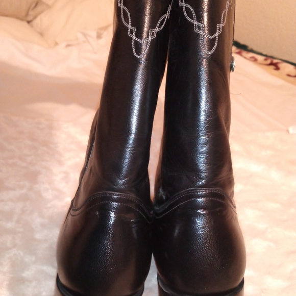 Montana black Goat Skin leather boots 9 - Picture 3 of 5